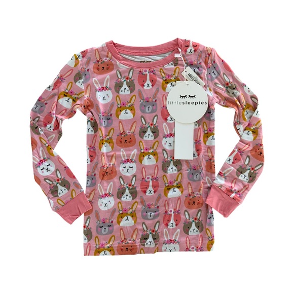 Little Sleepies Boho Bunnies Two-Piece Bamboo Pajama Set 5/6 NWT - Picture 3 of 7